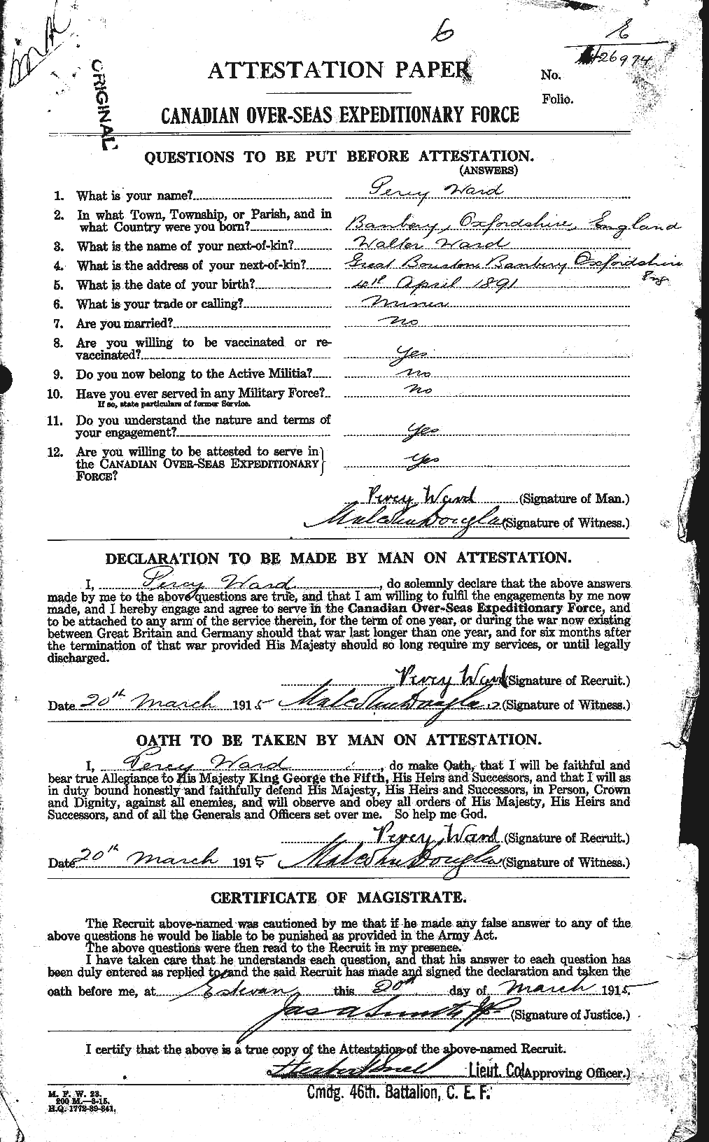 Personnel Records of the First World War - CEF 659621a