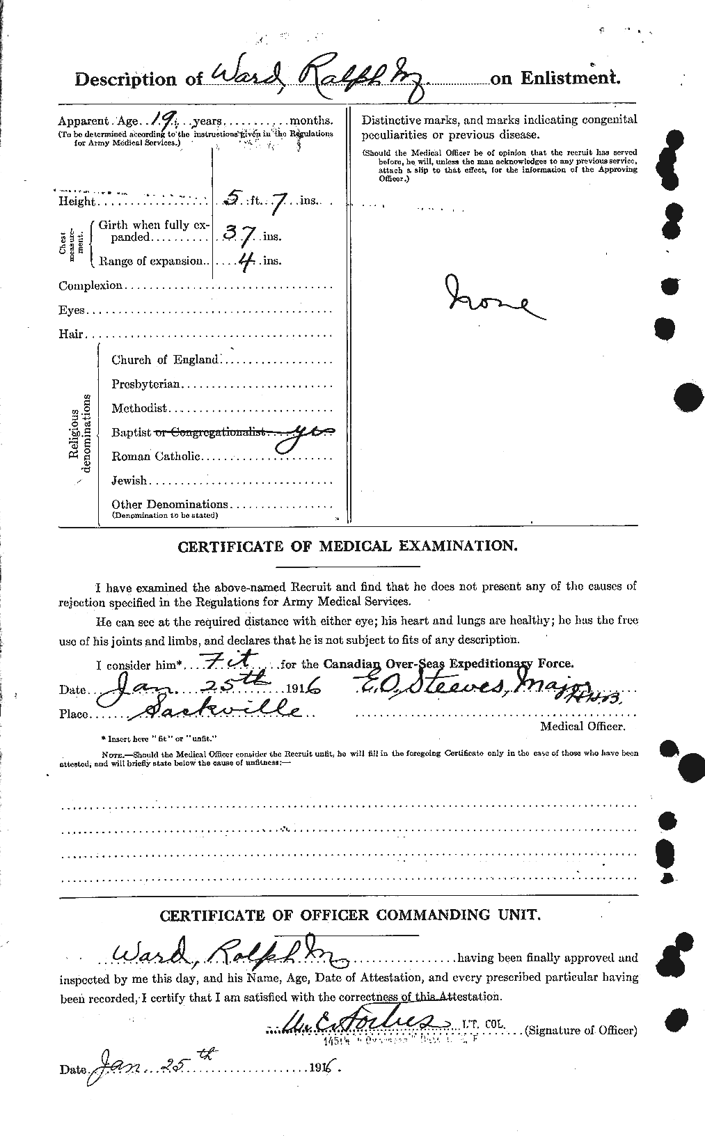 Dossiers du Personnel de la Première Guerre mondiale - CEC 659634b