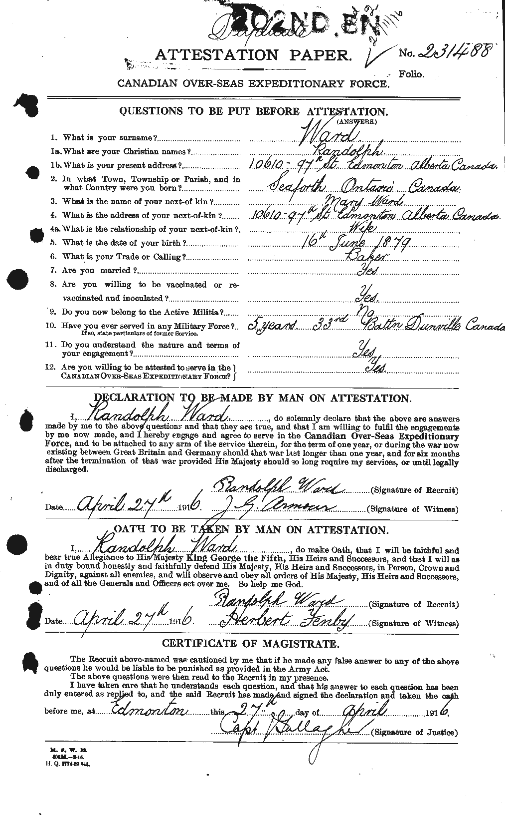 Personnel Records of the First World War - CEF 659636a
