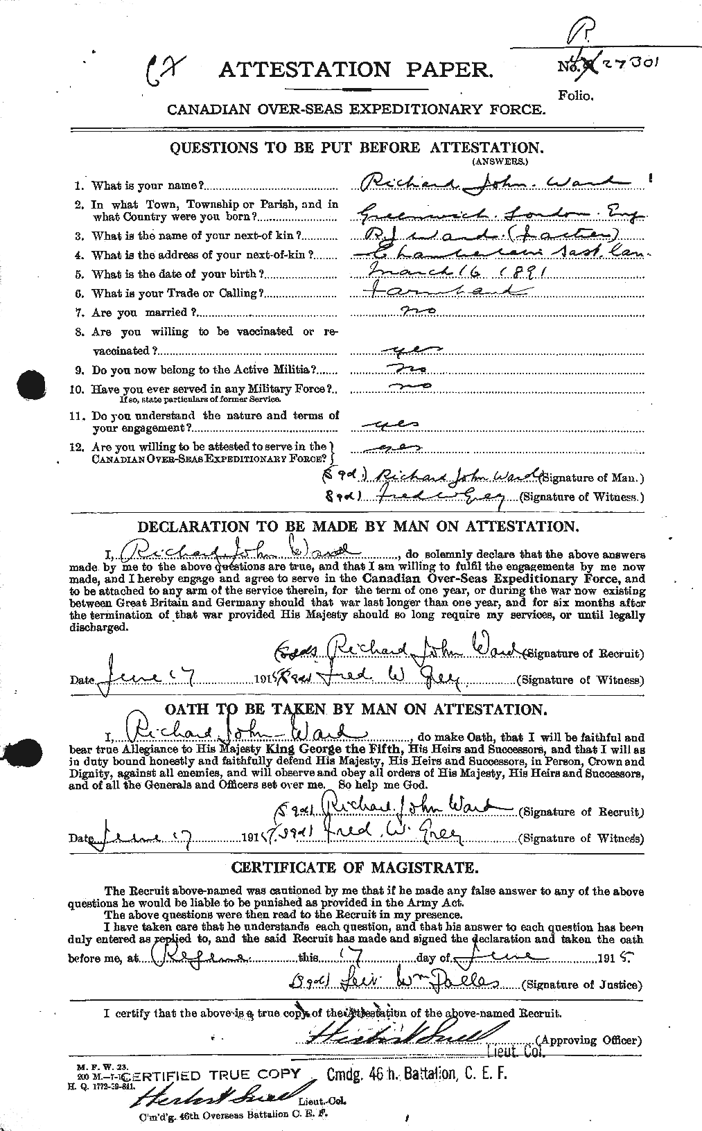 Personnel Records of the First World War - CEF 659654a