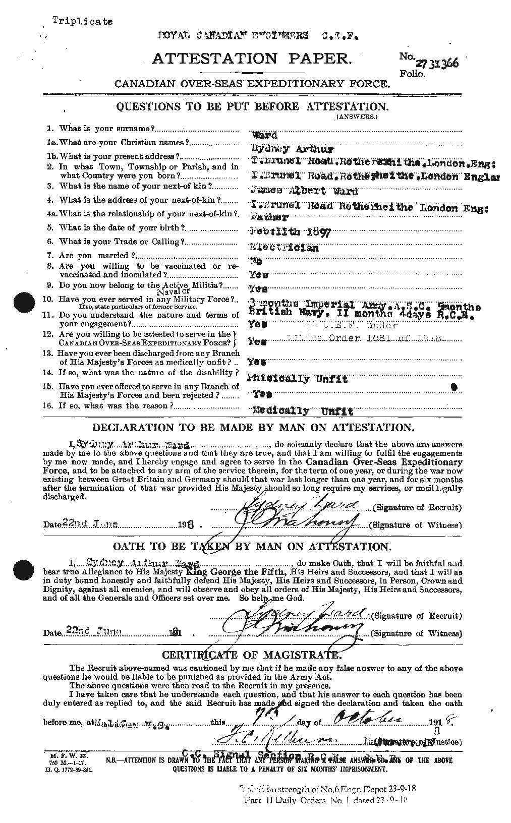 Personnel Records of the First World War - CEF 659703a