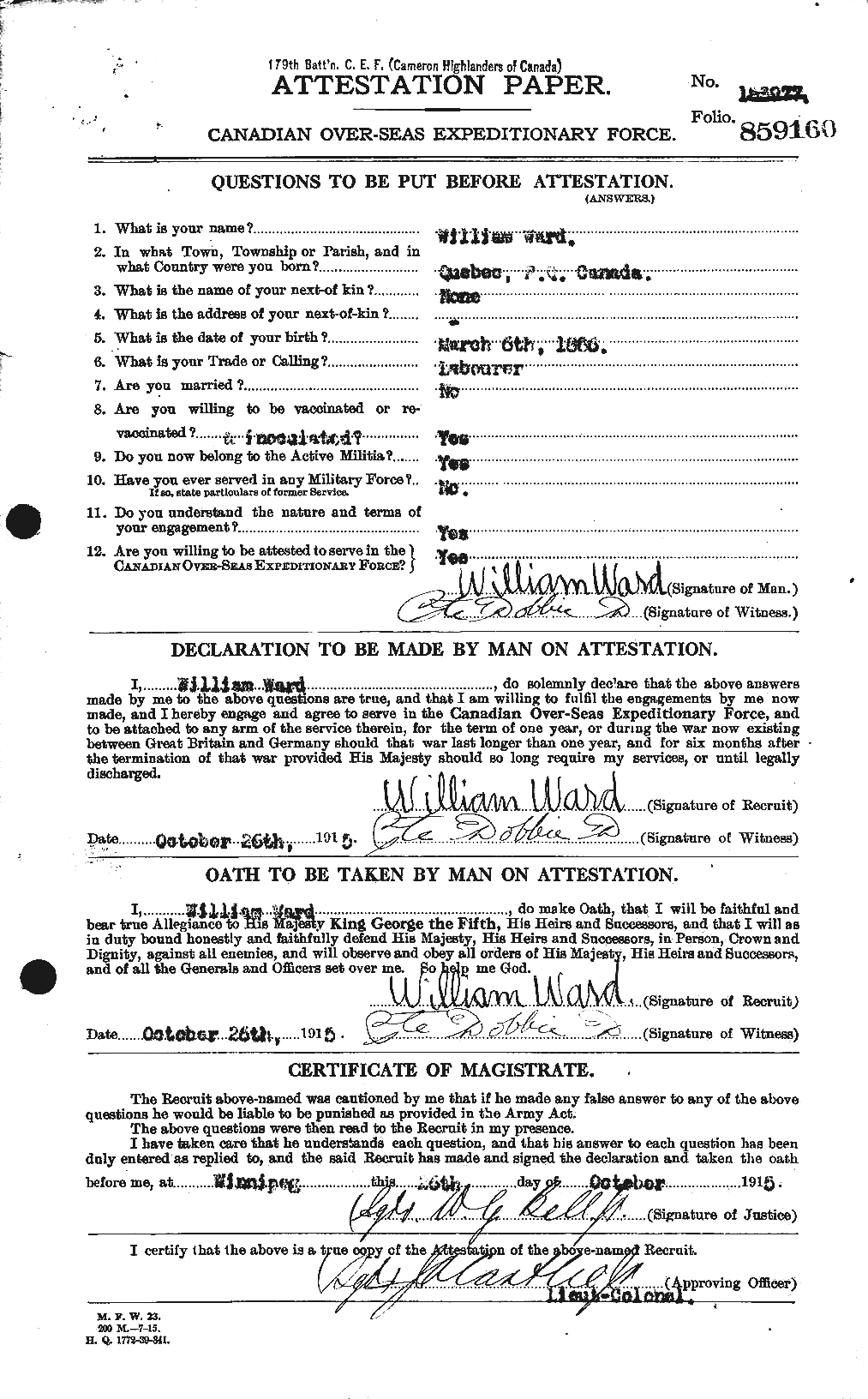 Personnel Records of the First World War - CEF 659791a