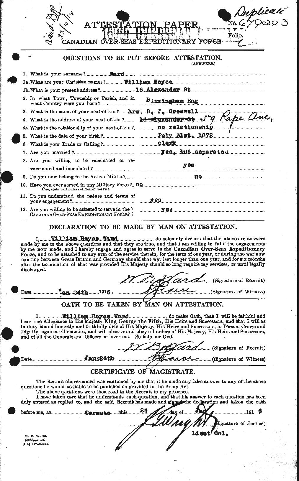 Personnel Records of the First World War - CEF 659803a