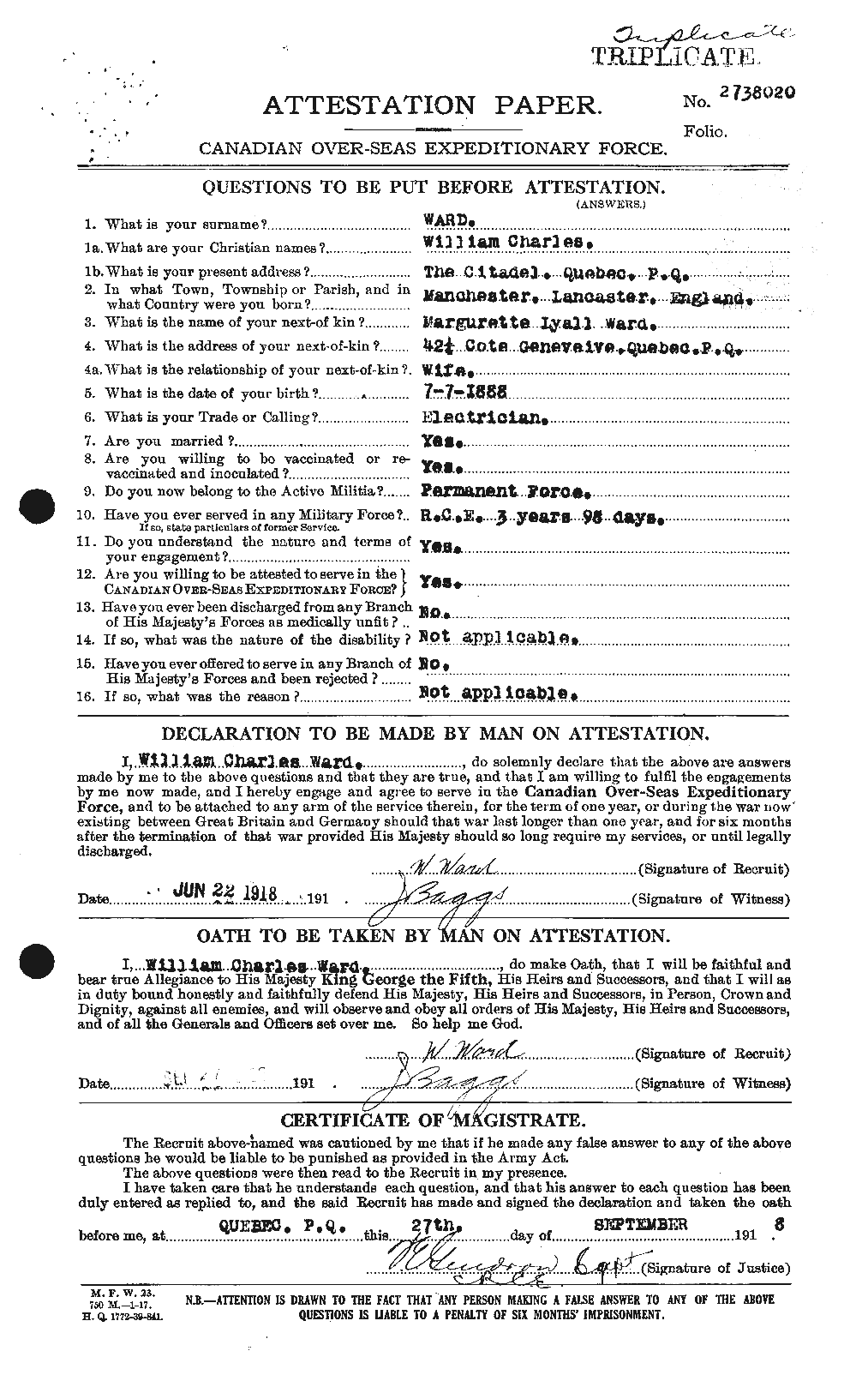 Personnel Records of the First World War - CEF 659807a