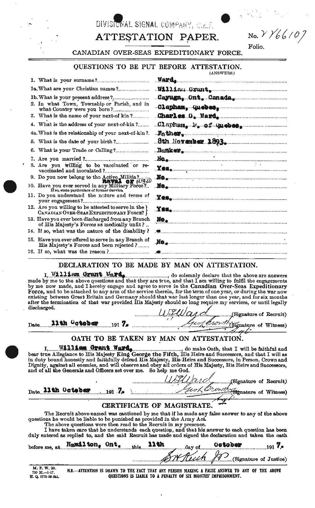 Personnel Records of the First World War - CEF 659819a