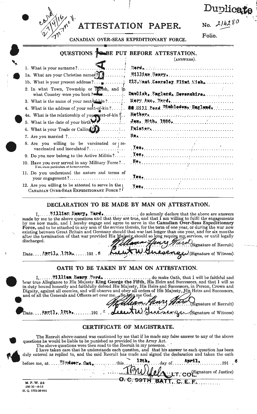 Personnel Records of the First World War - CEF 659822a