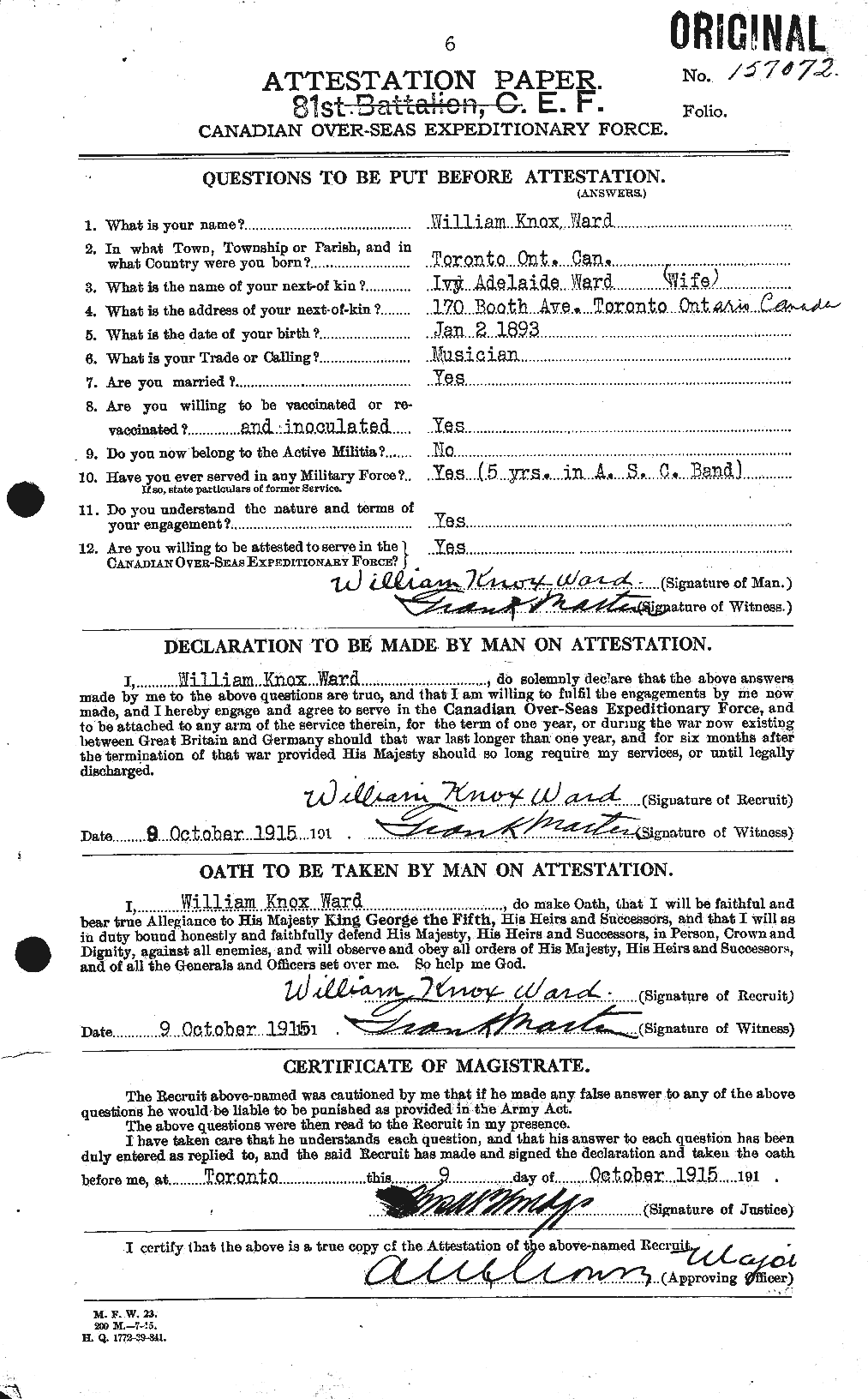 Personnel Records of the First World War - CEF 659834a