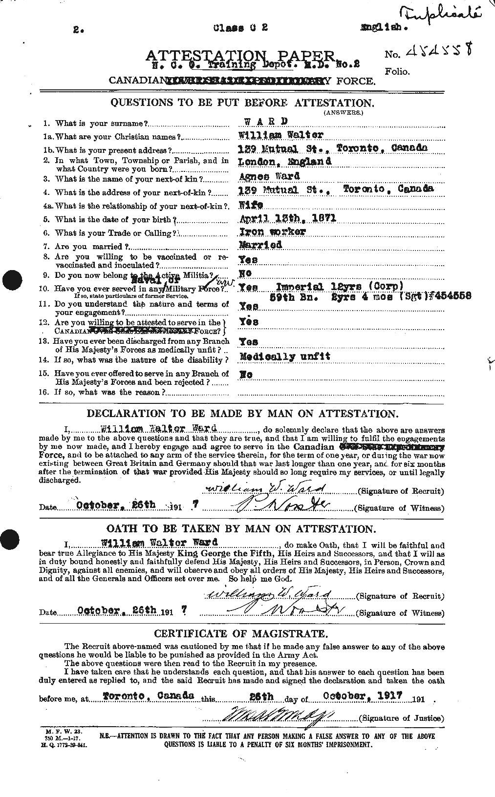 Personnel Records of the First World War - CEF 659847a