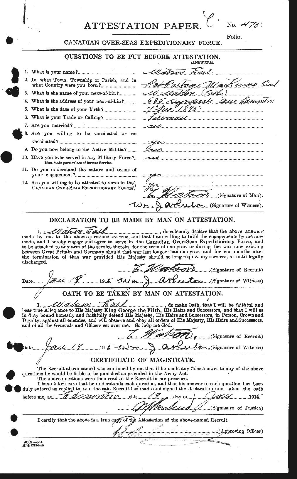 Personnel Records of the First World War - CEF 660386a