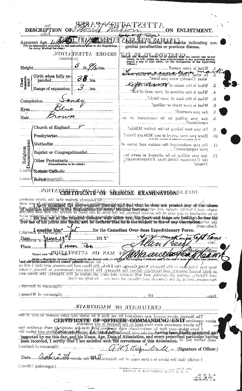 Personnel Records of the First World War - CEF 660400b