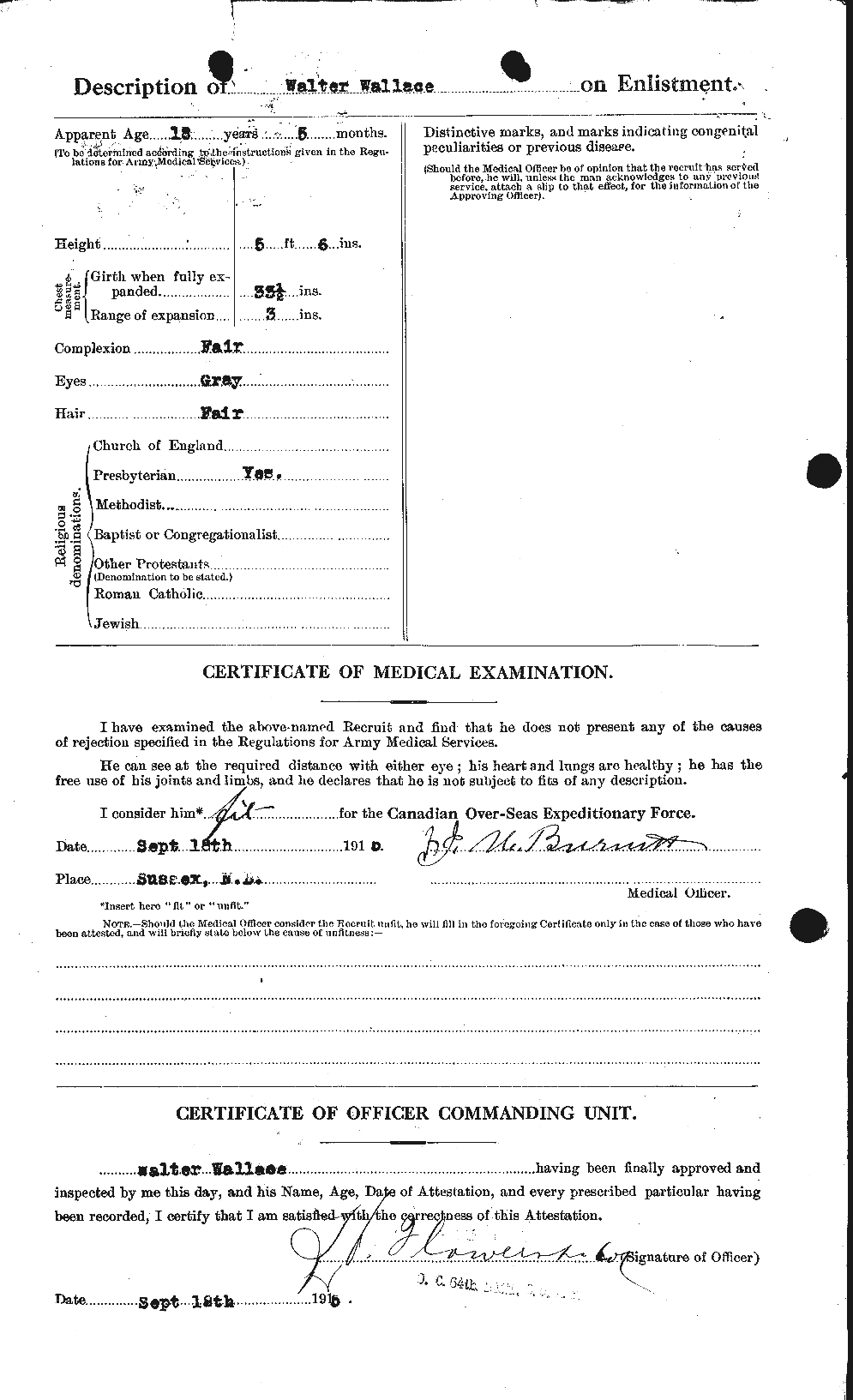 Dossiers du Personnel de la Première Guerre mondiale - CEC 660685b