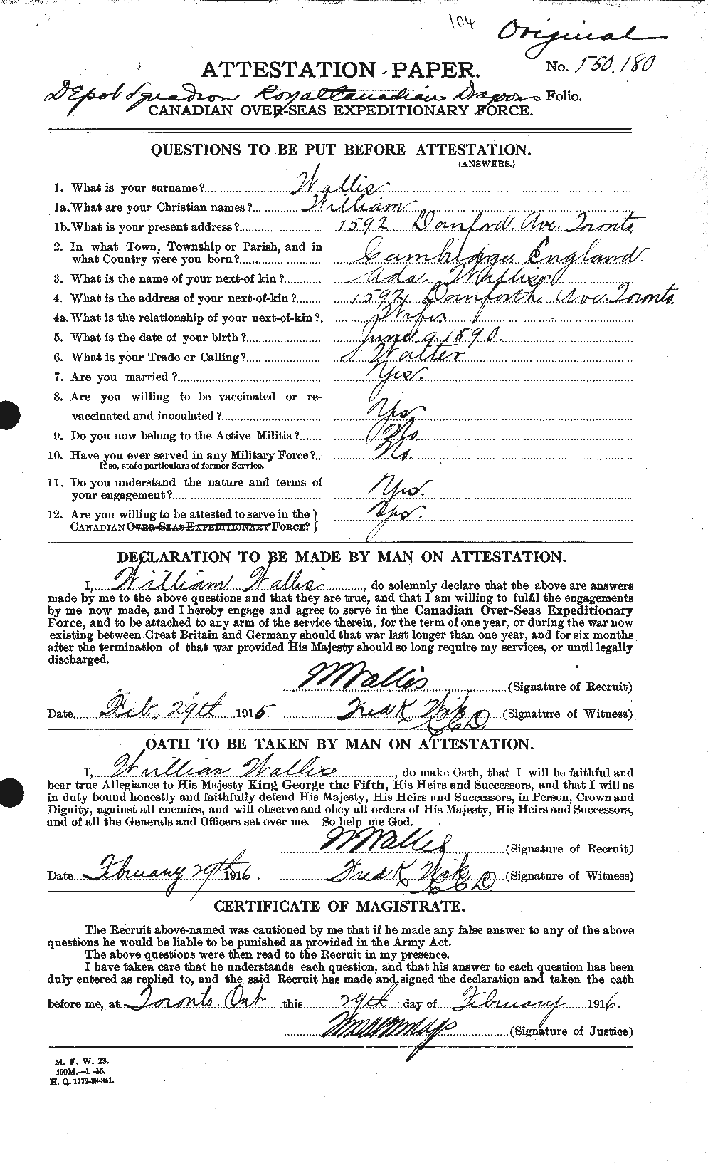 Personnel Records of the First World War - CEF 661038a
