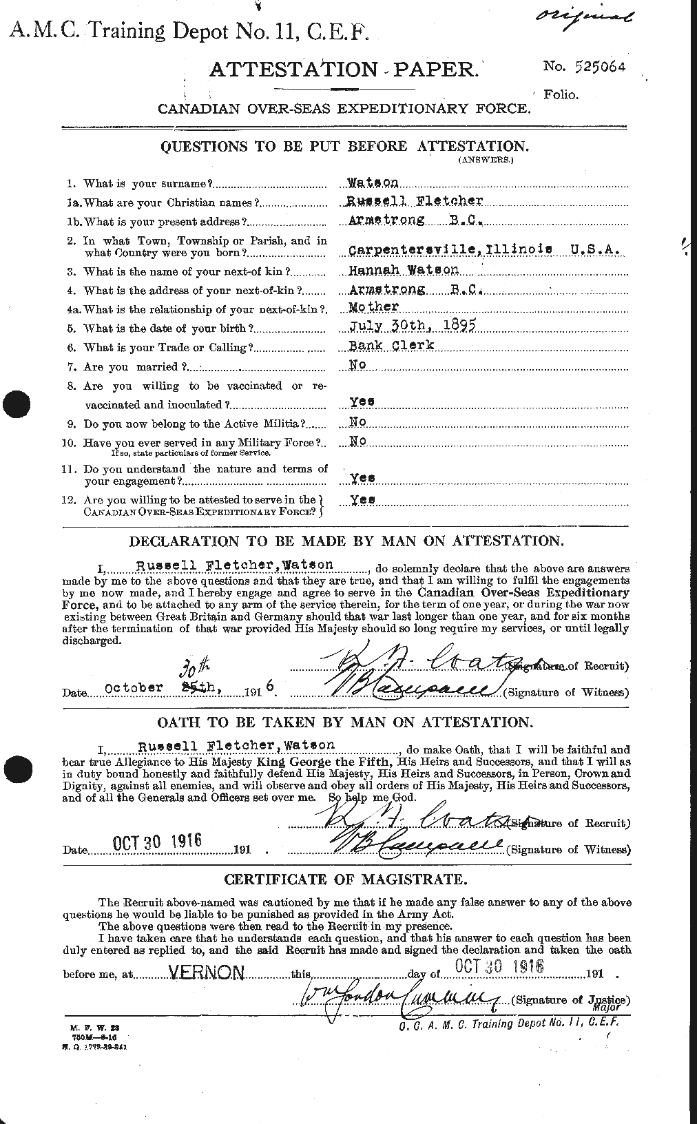 Personnel Records of the First World War - CEF 661268a