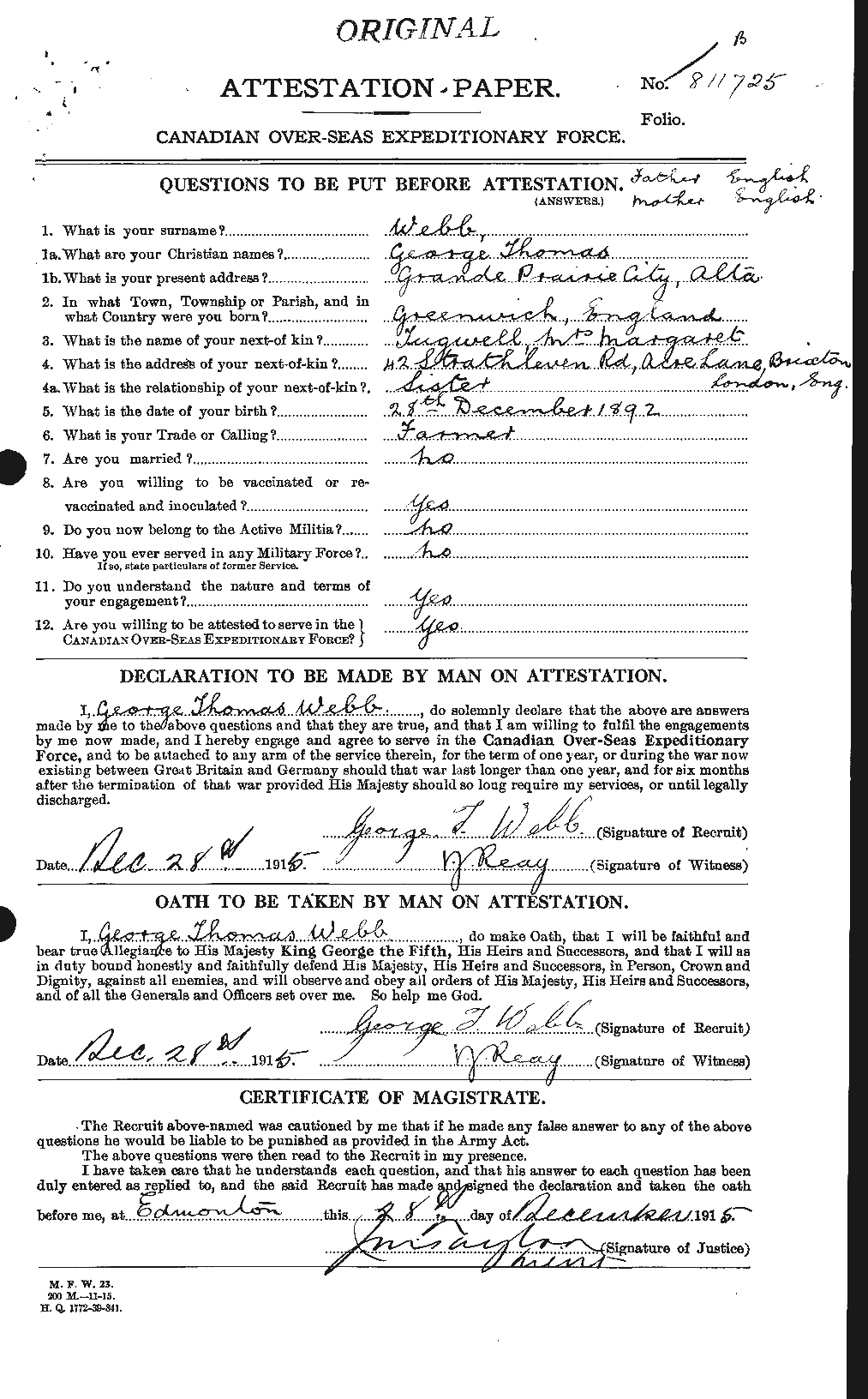 Personnel Records of the First World War - CEF 661853a