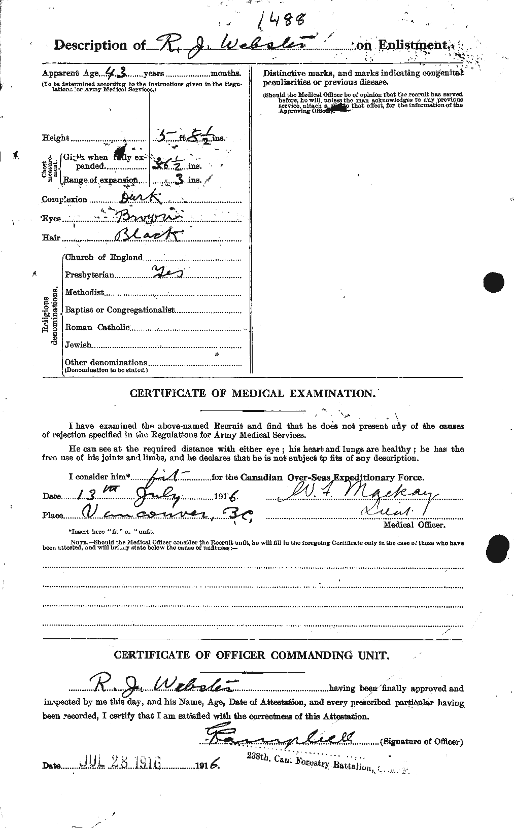 Personnel Records of the First World War - CEF 661963b