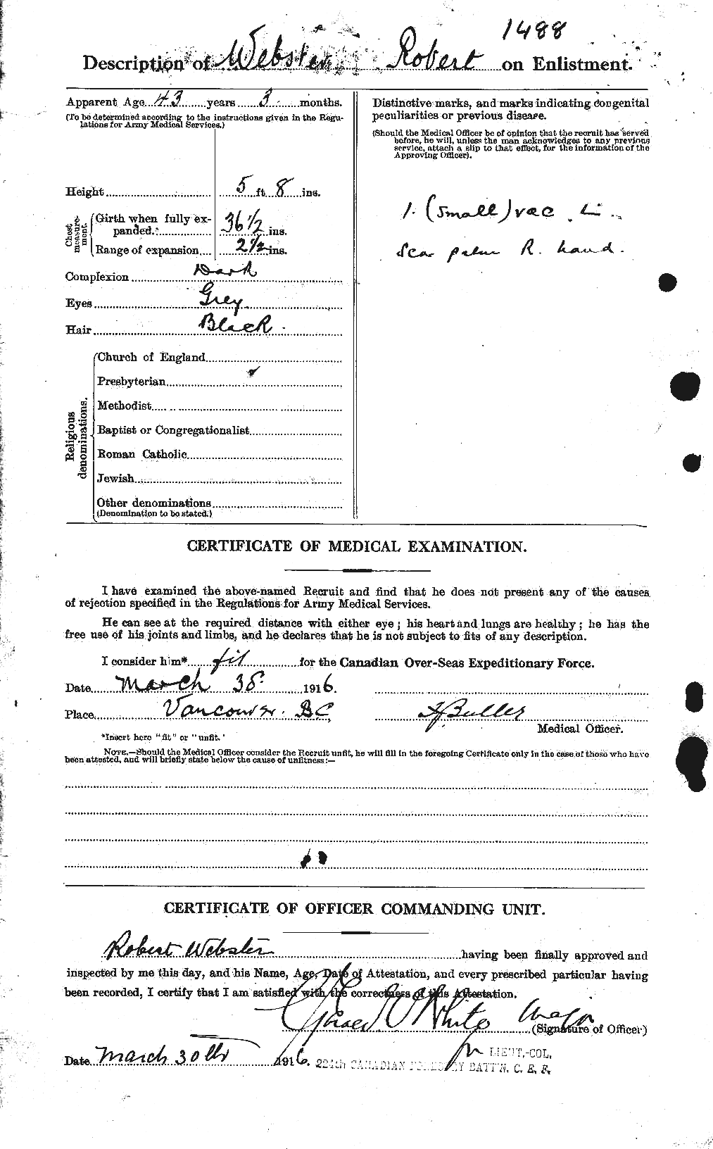 Personnel Records of the First World War - CEF 661964b