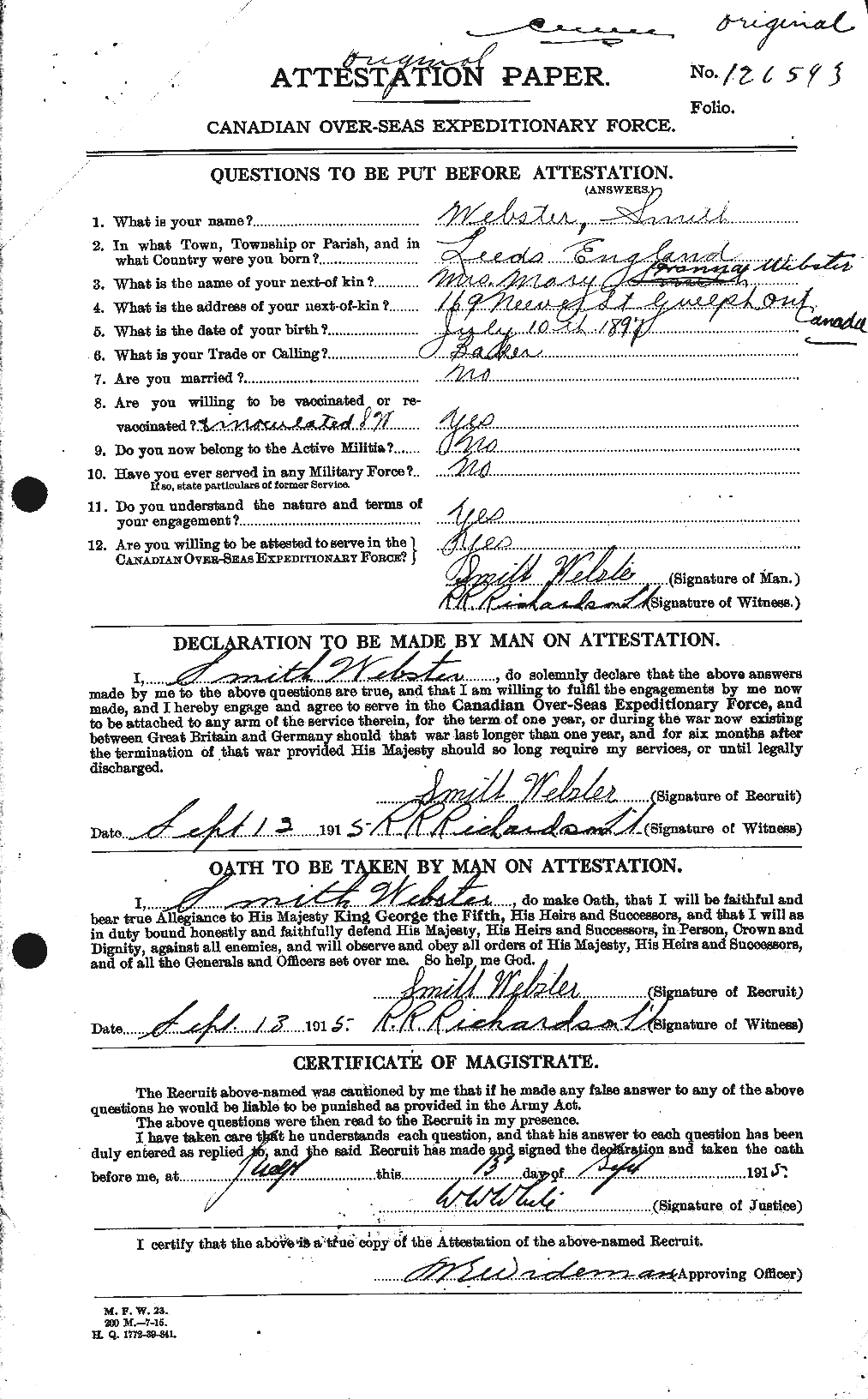 Personnel Records of the First World War - CEF 661978a