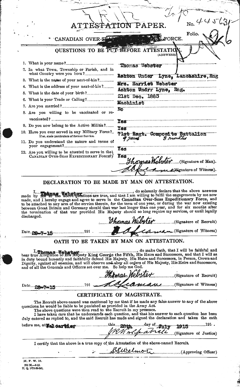 Personnel Records of the First World War - CEF 661986a