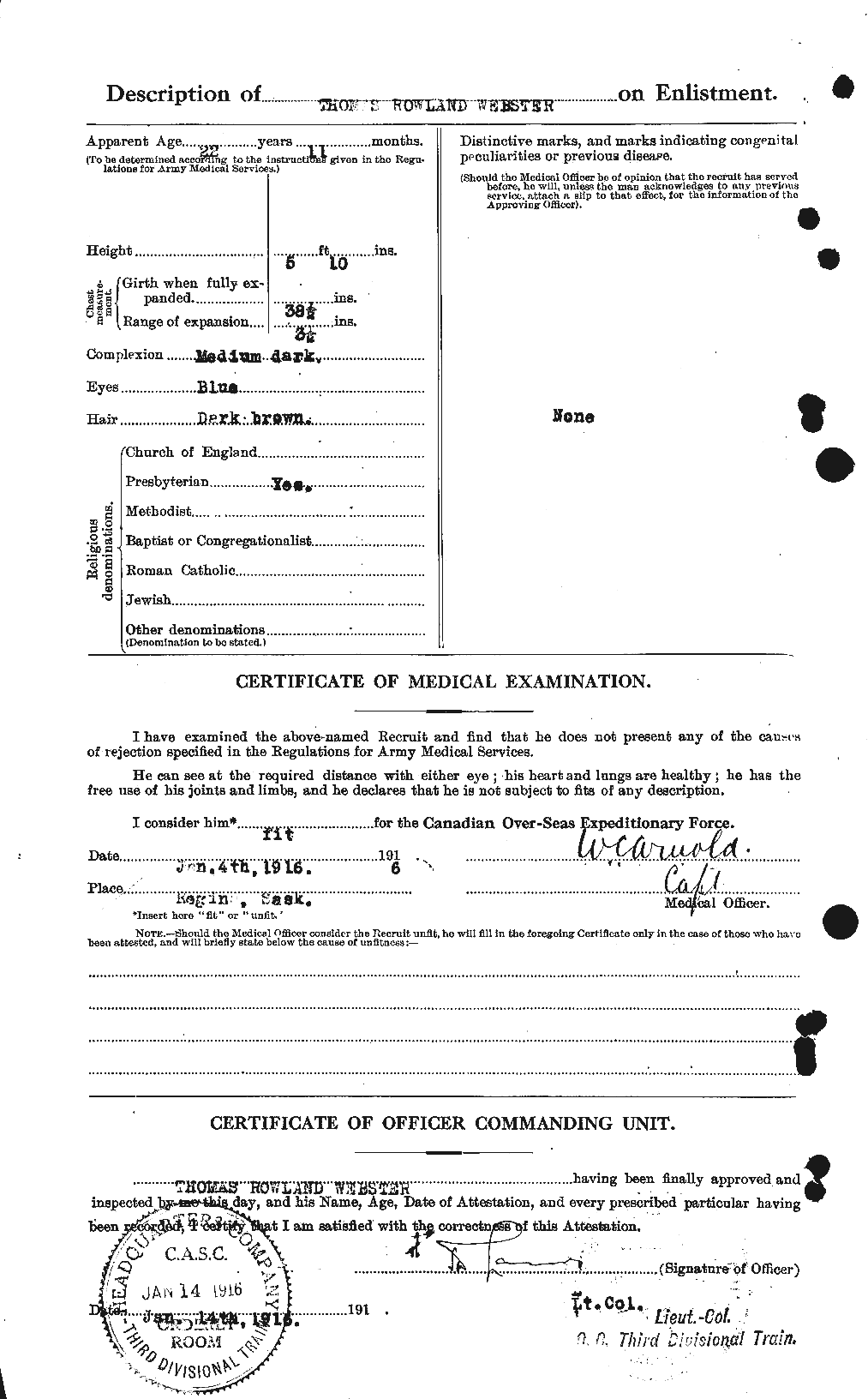 Personnel Records of the First World War - CEF 661996b