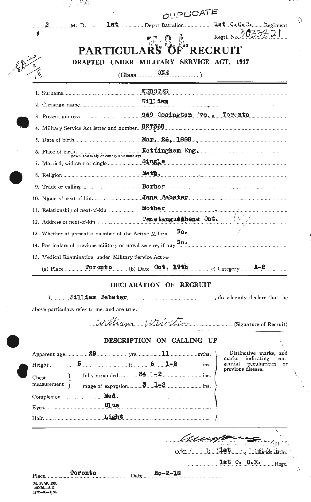 Personnel Records of the First World War - CEF 662006a