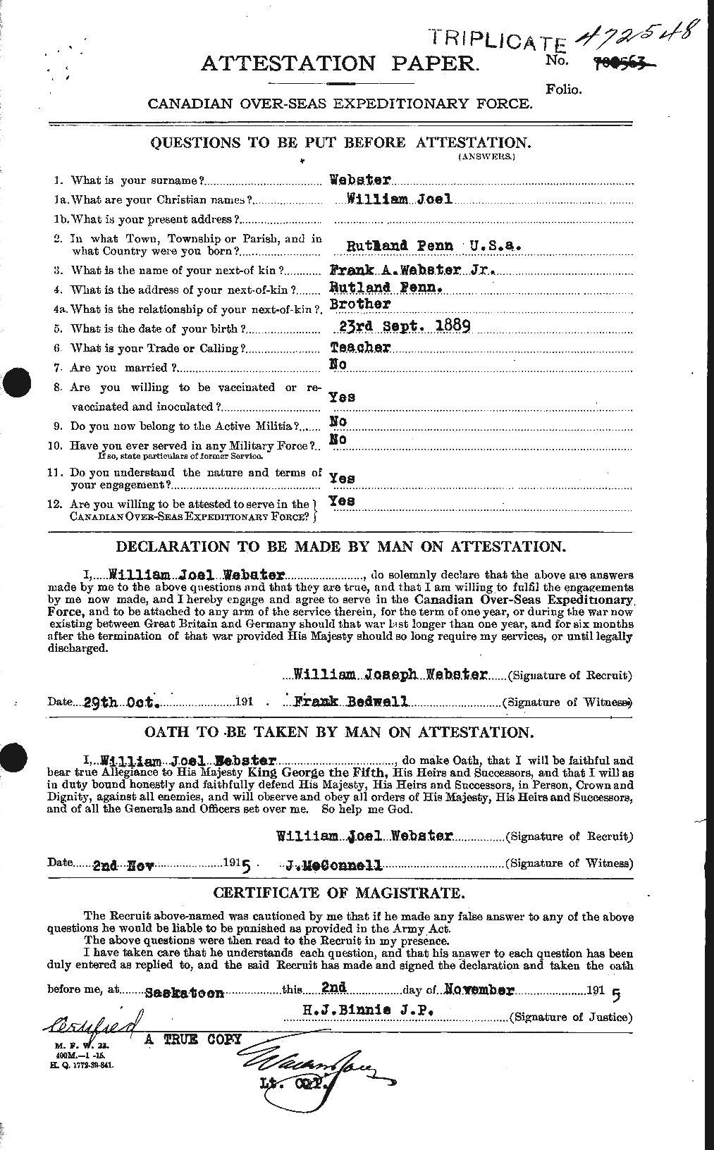 Personnel Records of the First World War - CEF 662032a