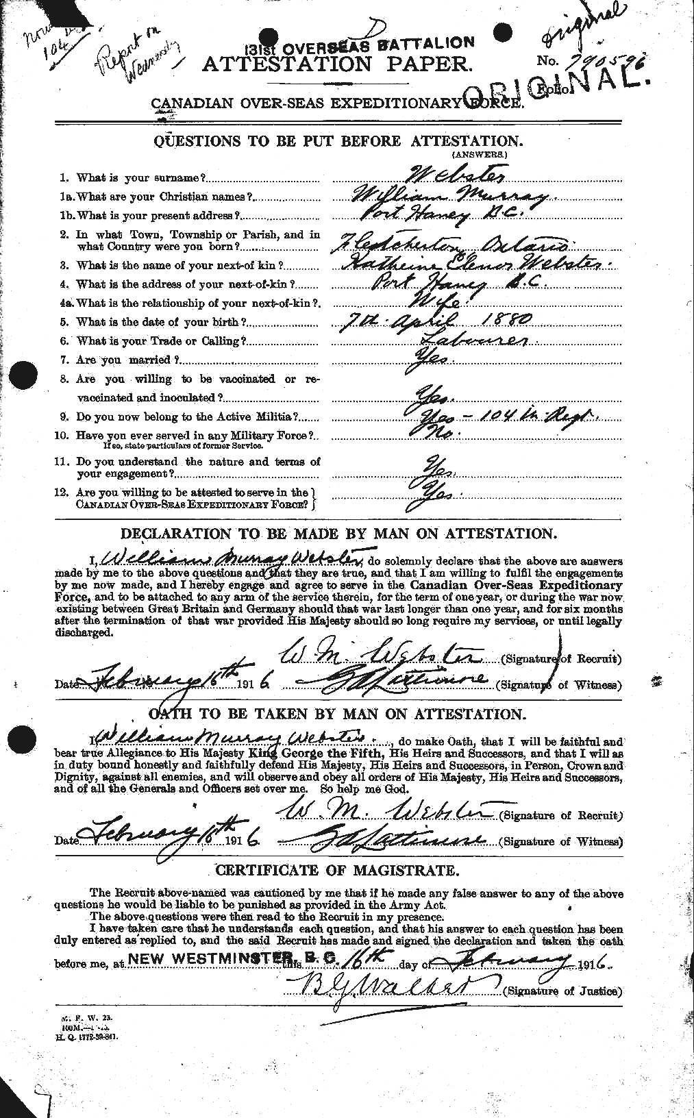Personnel Records of the First World War - CEF 662034a