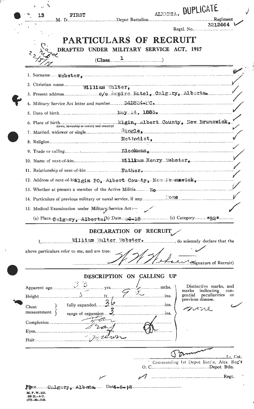 Personnel Records of the First World War - CEF 662038a