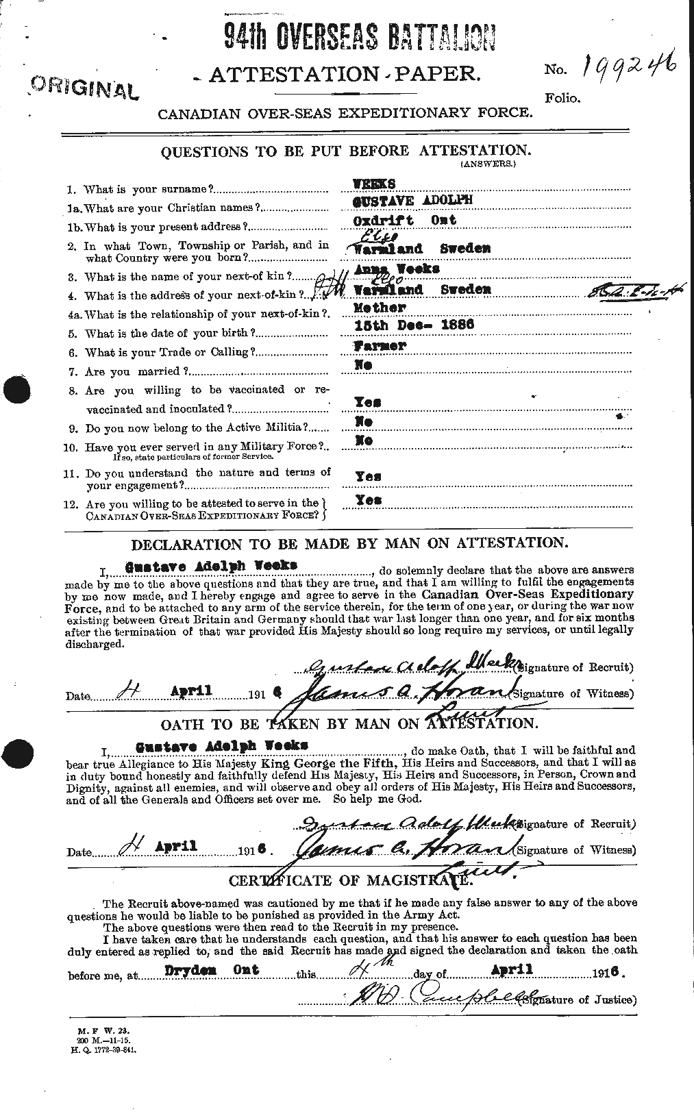 Personnel Records of the First World War - CEF 662235a