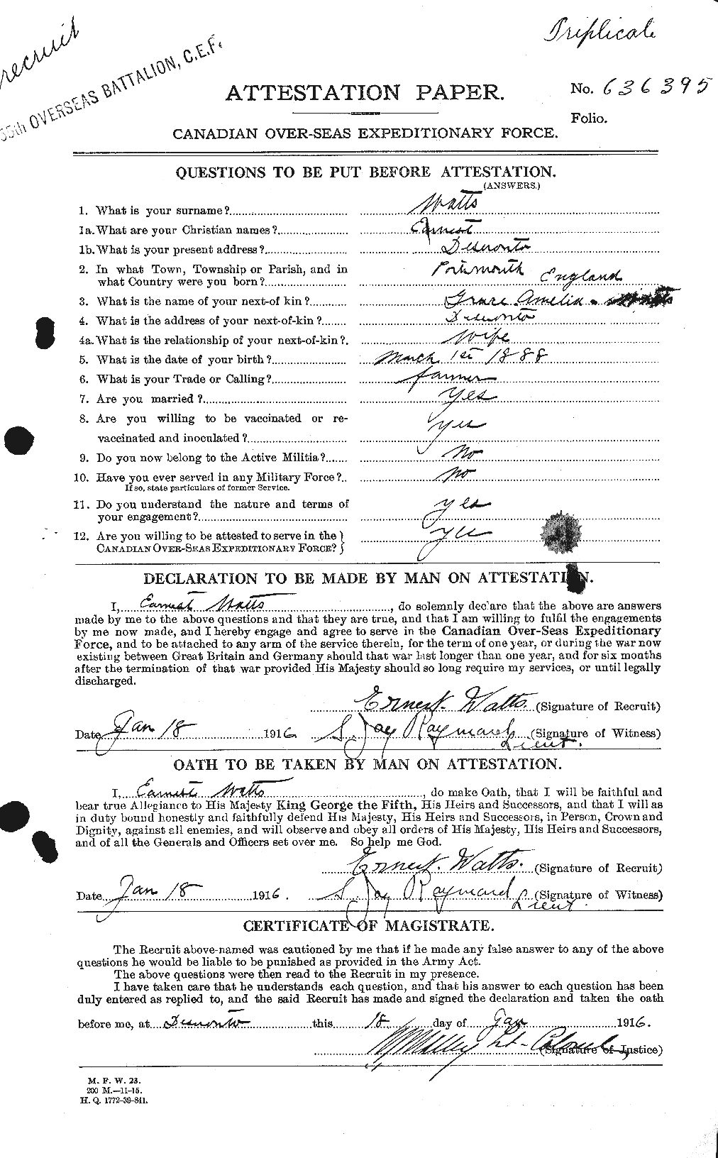 Personnel Records of the First World War - CEF 662746a