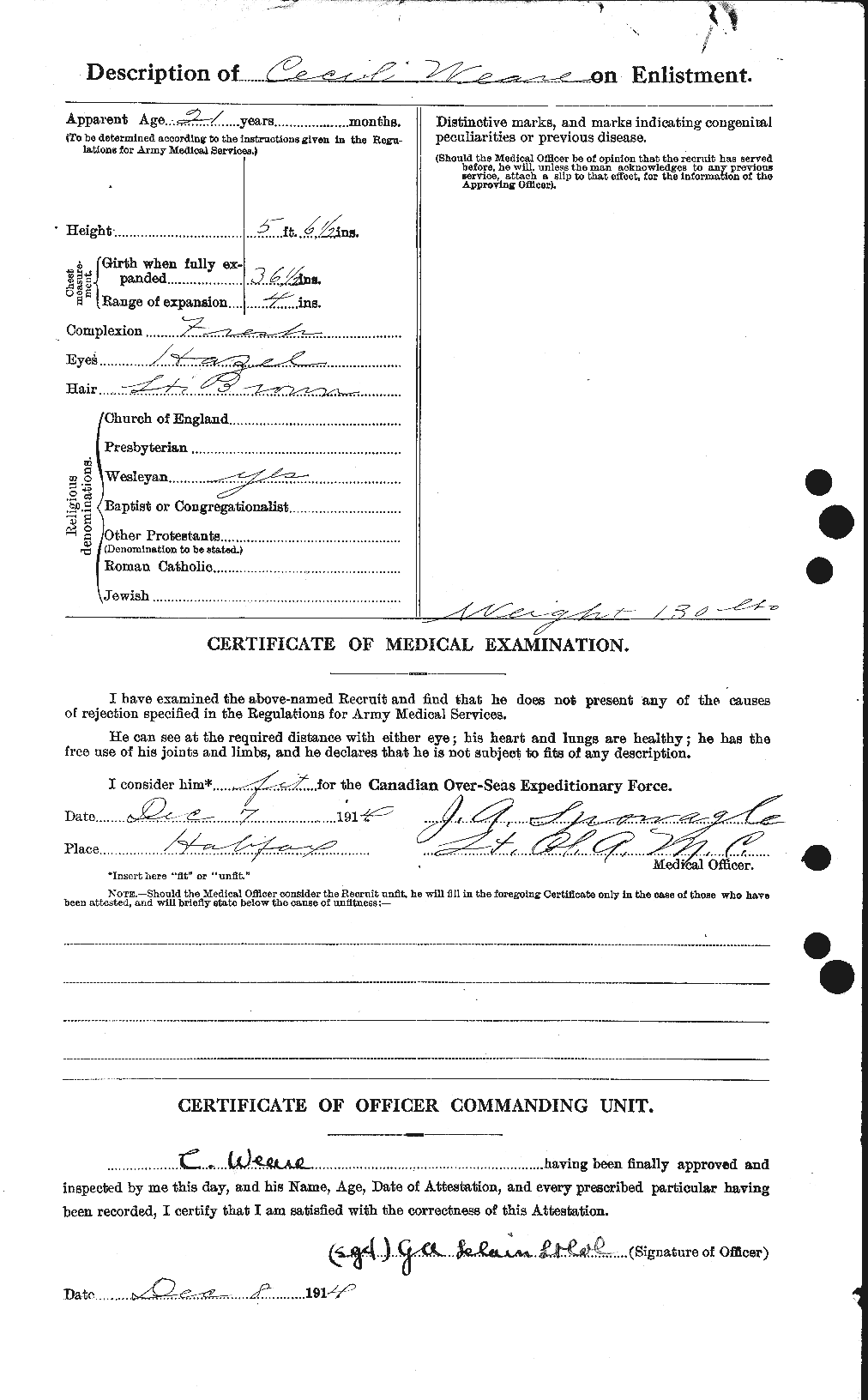 Personnel Records of the First World War - CEF 664109b