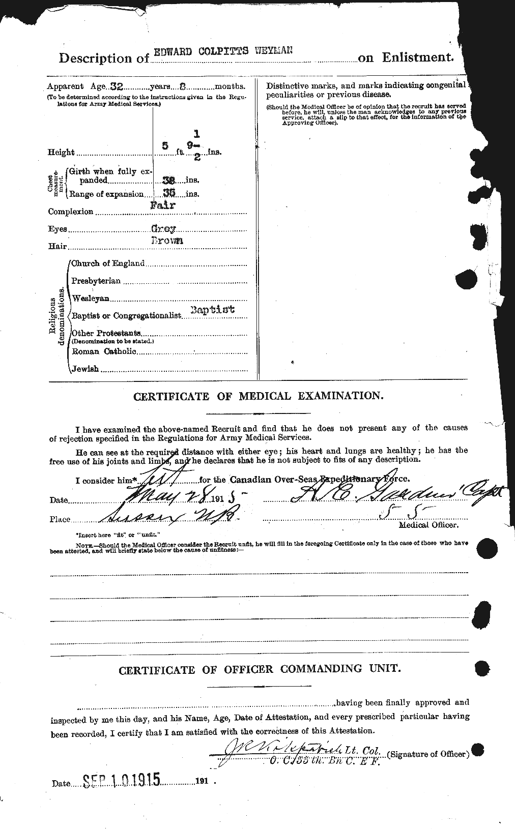 Personnel Records of the First World War - CEF 666819b