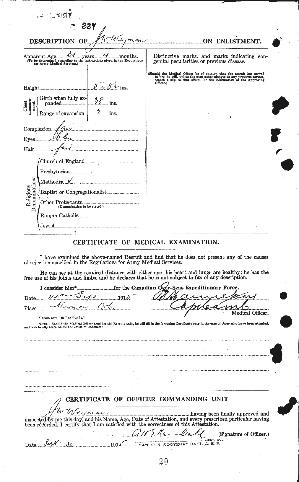 Personnel Records of the First World War - CEF 666820b