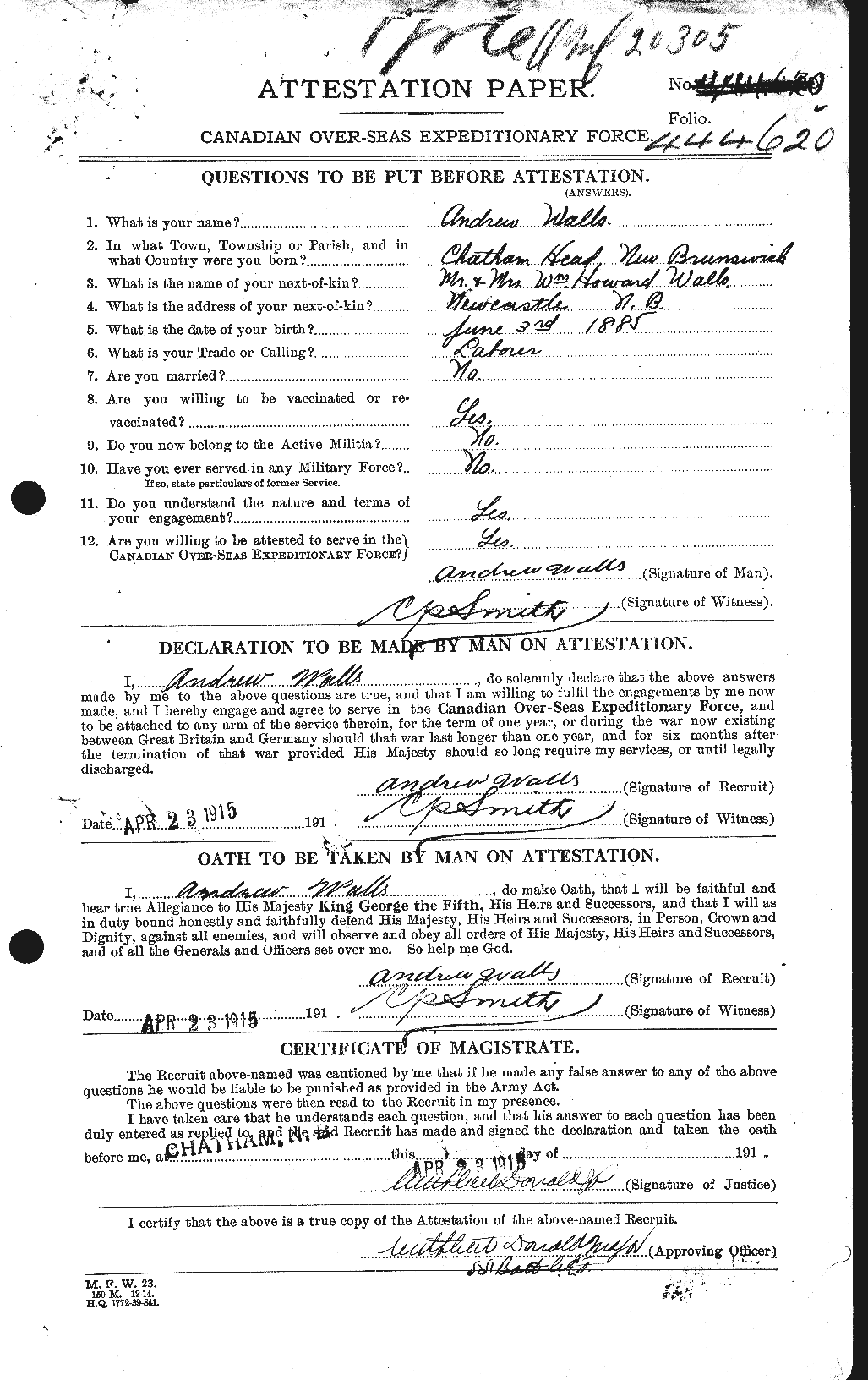 Personnel Records of the First World War - CEF 667026a