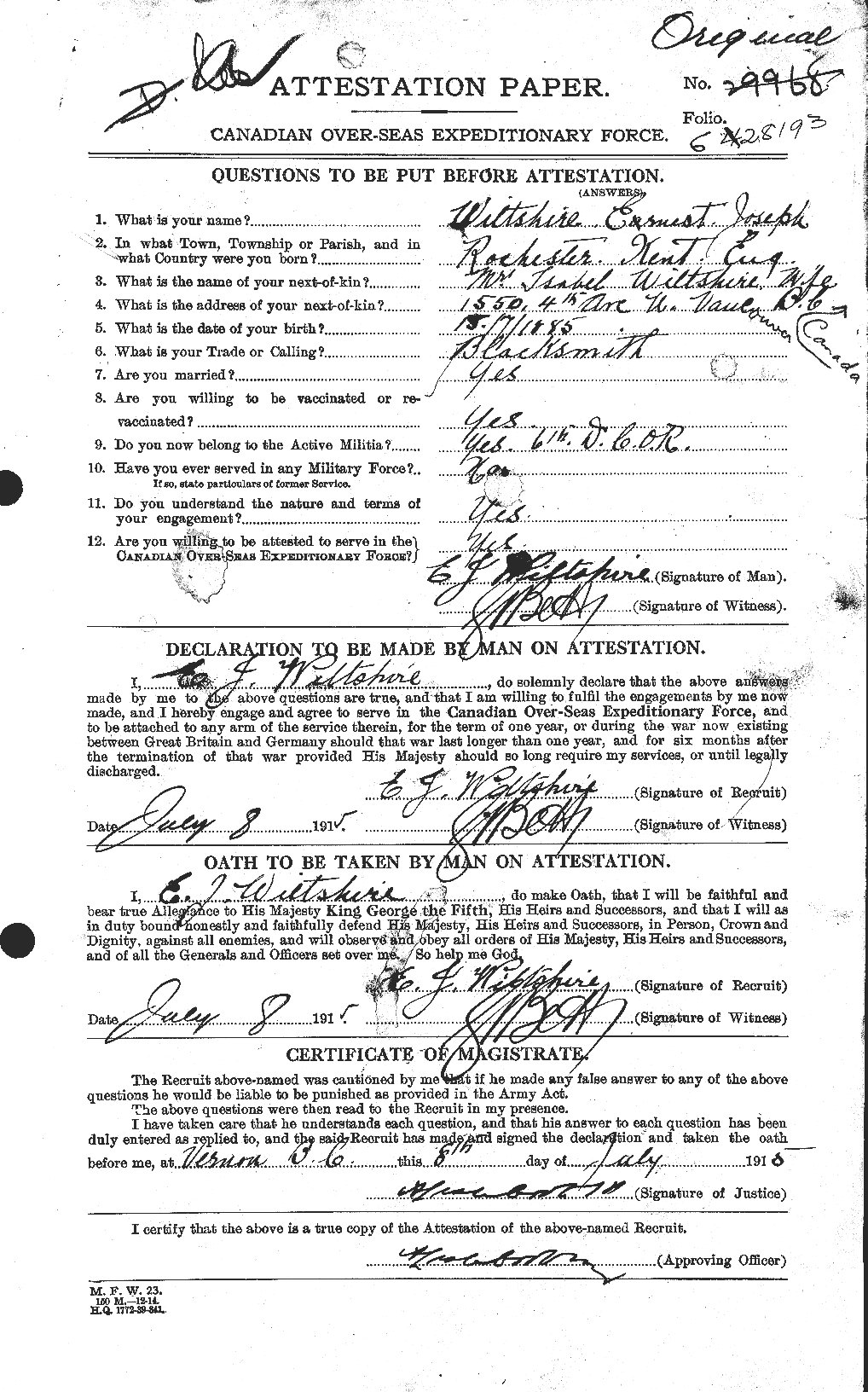 Personnel Records of the First World War - CEF 667137a