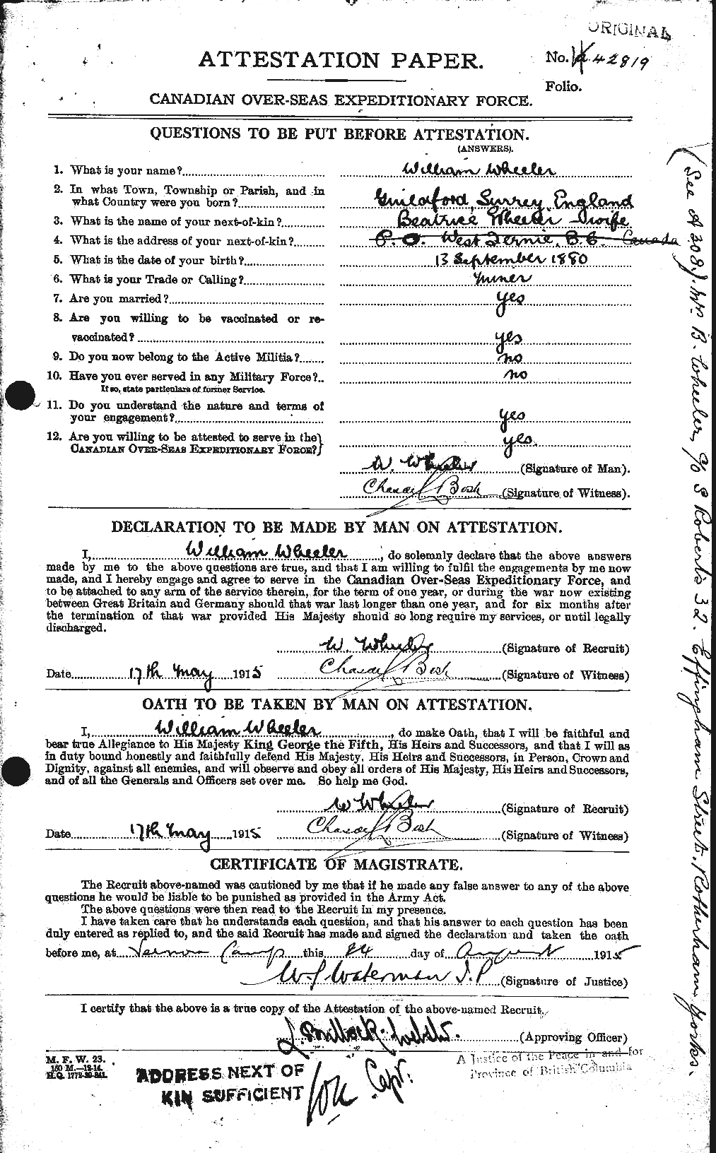 Personnel Records of the First World War - CEF 667489a