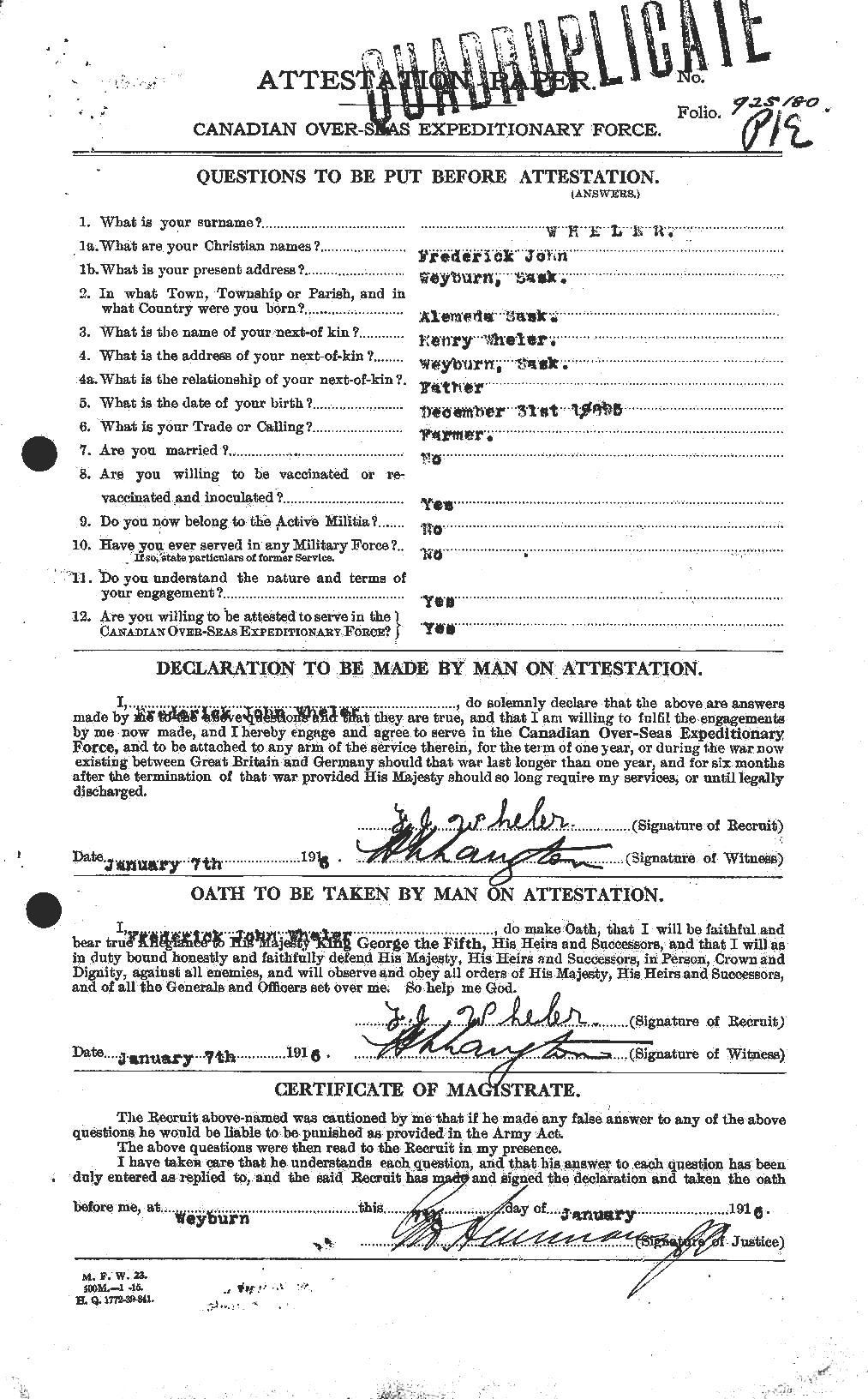 Personnel Records of the First World War - CEF 667606a
