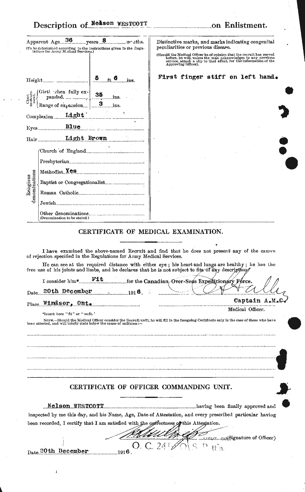 Dossiers du Personnel de la Première Guerre mondiale - CEC 668118b