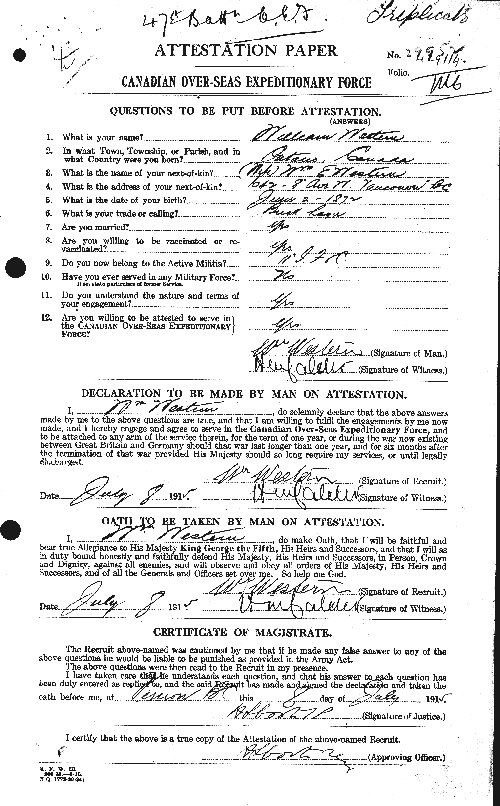 Personnel Records of the First World War - CEF 668181a