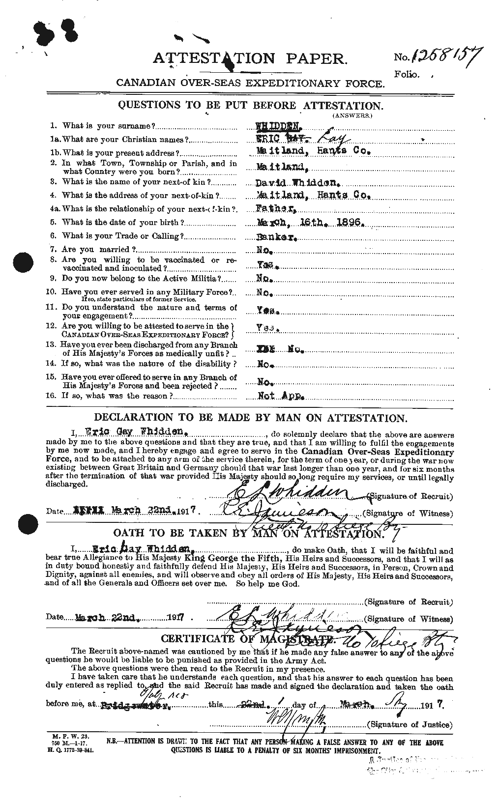 Personnel Records of the First World War - CEF 668660a