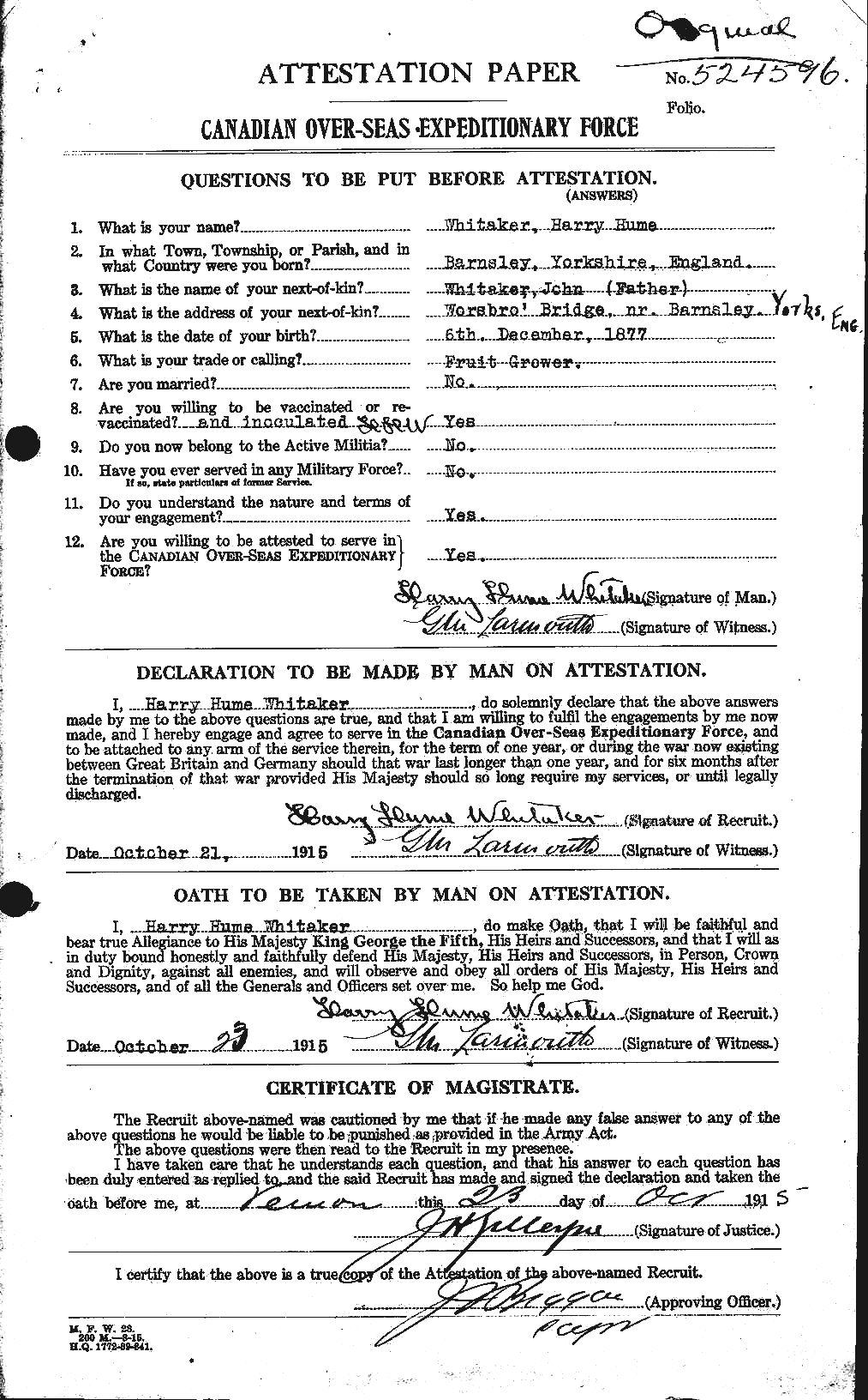 Personnel Records of the First World War - CEF 668825a