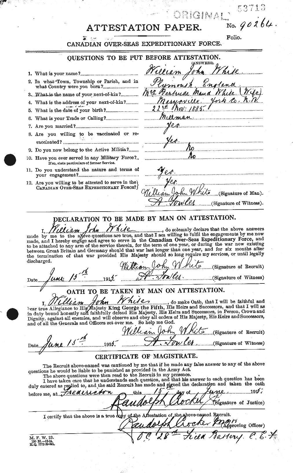 Personnel Records of the First World War - CEF 669046a