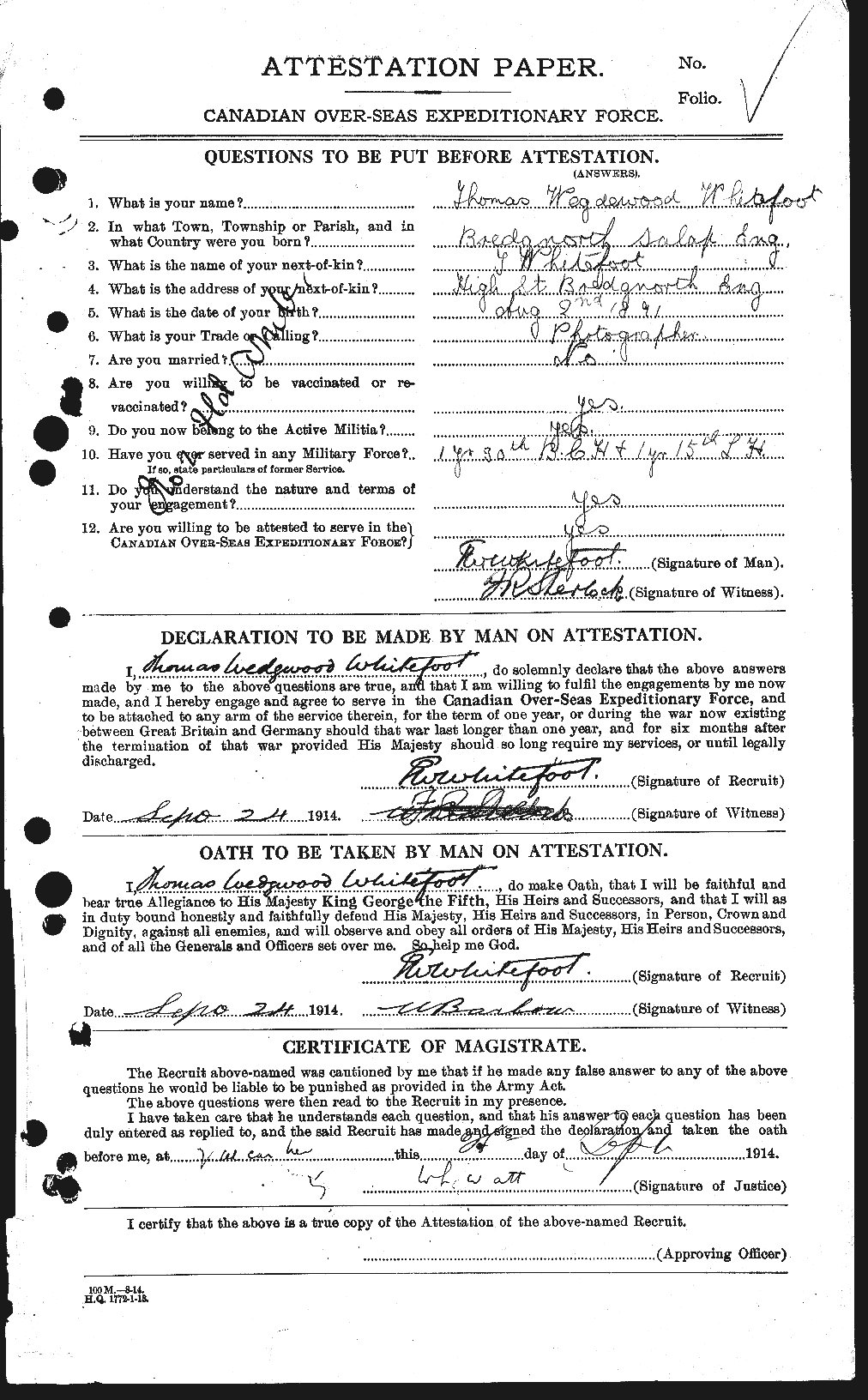 Personnel Records of the First World War - CEF 669122a