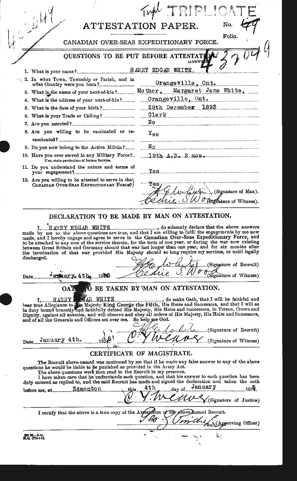 Personnel Records of the First World War - CEF 669607a