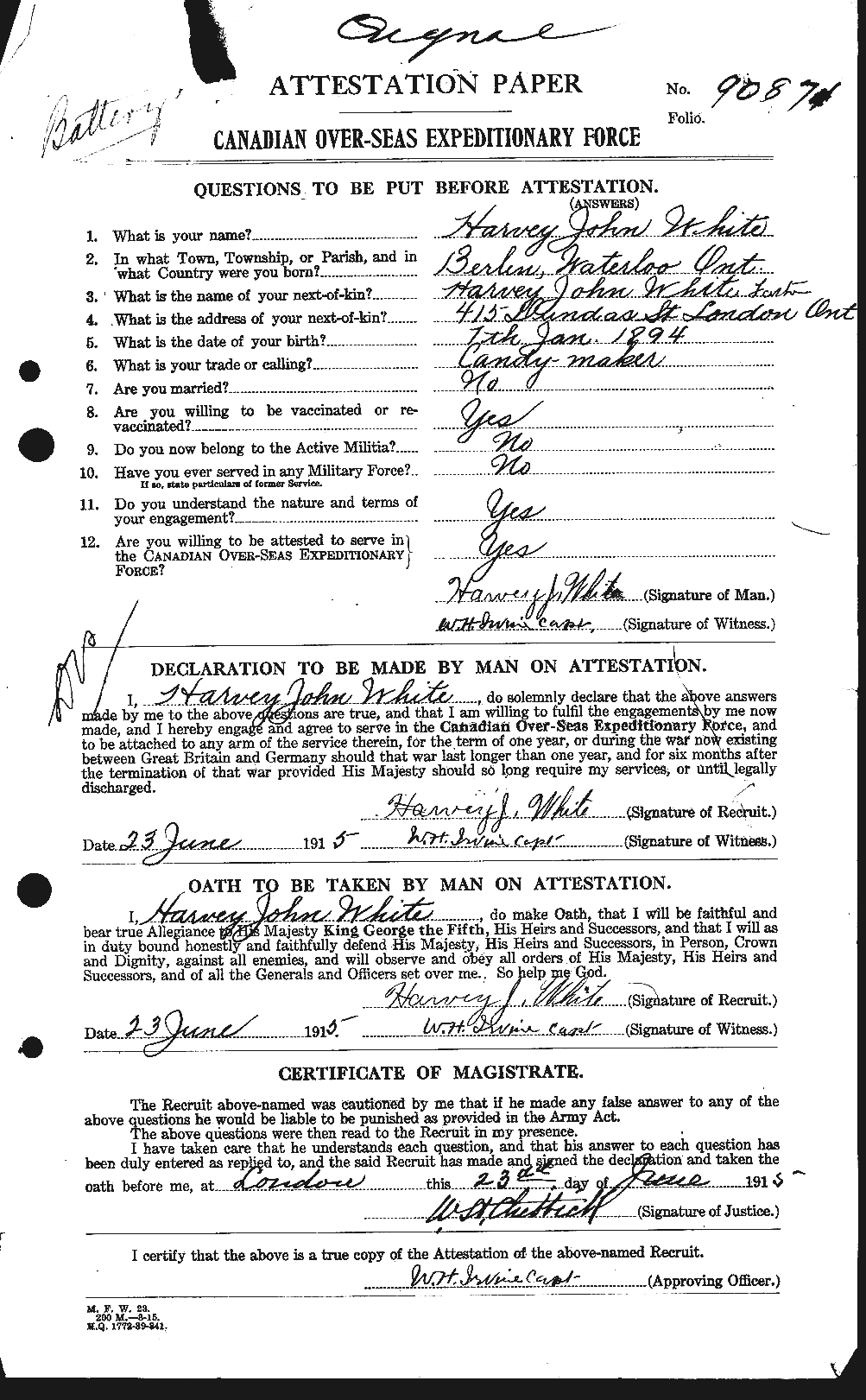 Personnel Records of the First World War - CEF 669630a