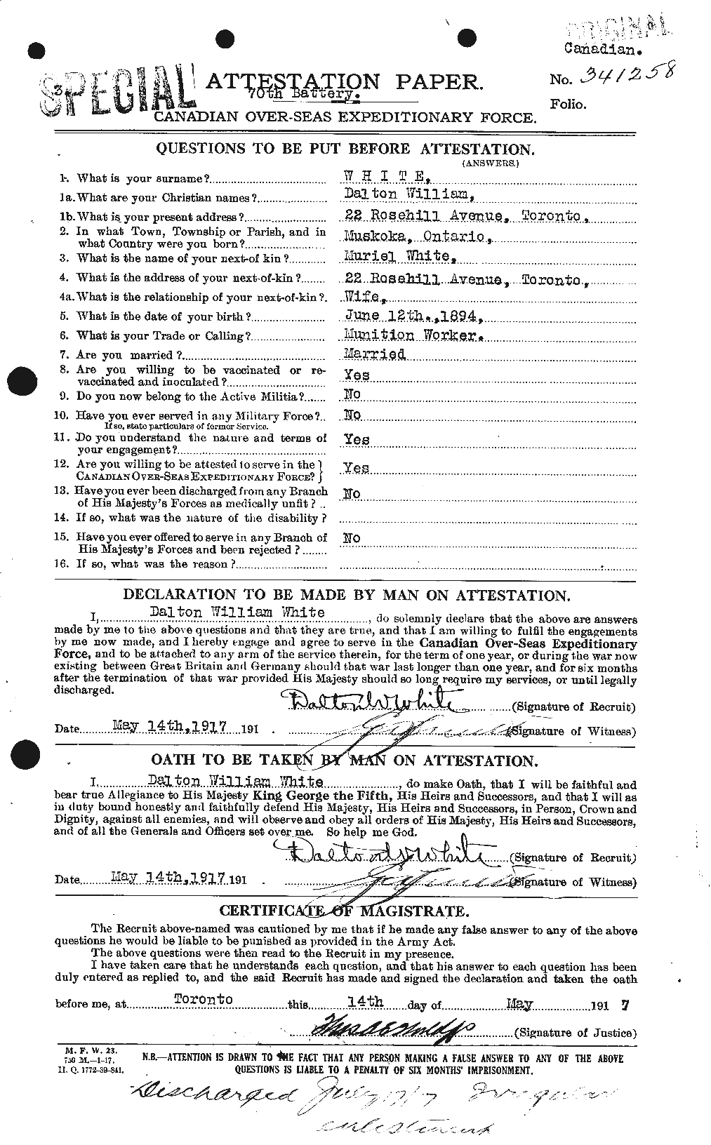 Personnel Records of the First World War - CEF 669993a