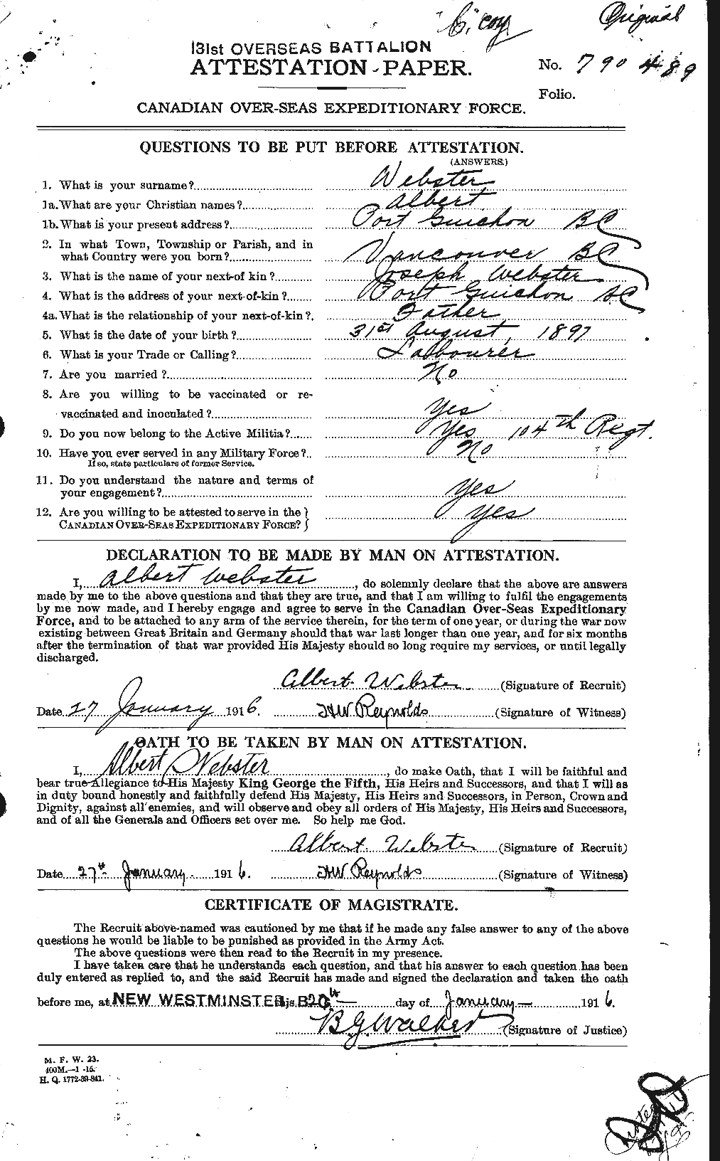 Personnel Records of the First World War - CEF 670224a