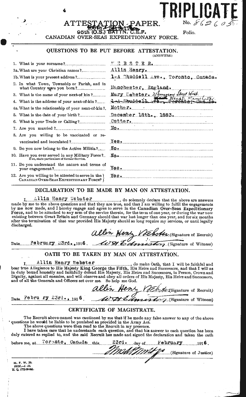 Personnel Records of the First World War - CEF 670246a