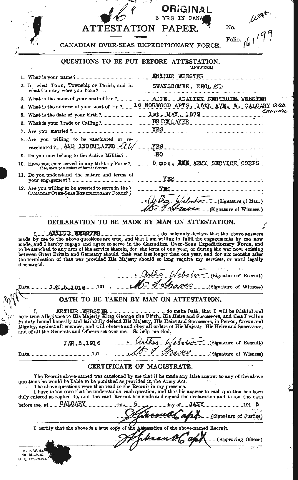 Personnel Records of the First World War - CEF 670254a