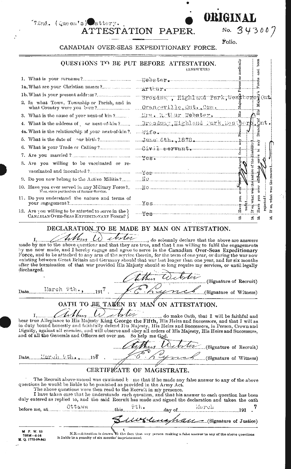 Personnel Records of the First World War - CEF 670259a