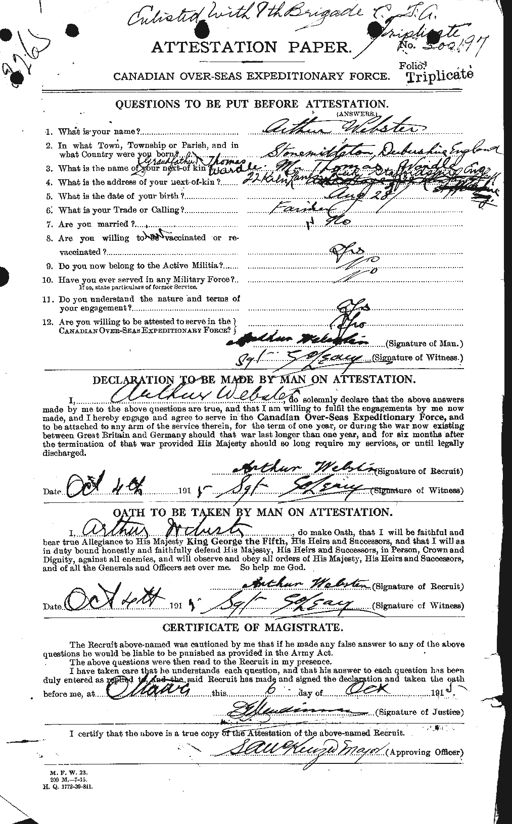 Personnel Records of the First World War - CEF 670262a